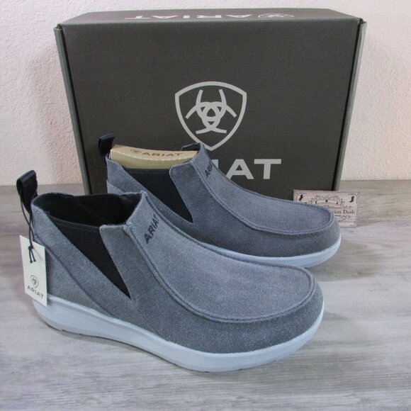 Ariat Men's Slip On Hilo Midway Shoe Charcoal Grey 10042397 - Picture 1 of 4